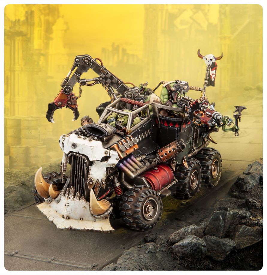 Detalle lateral Kamión Ork Warhammer 40K - Zumbizierra y decoraciones orkas