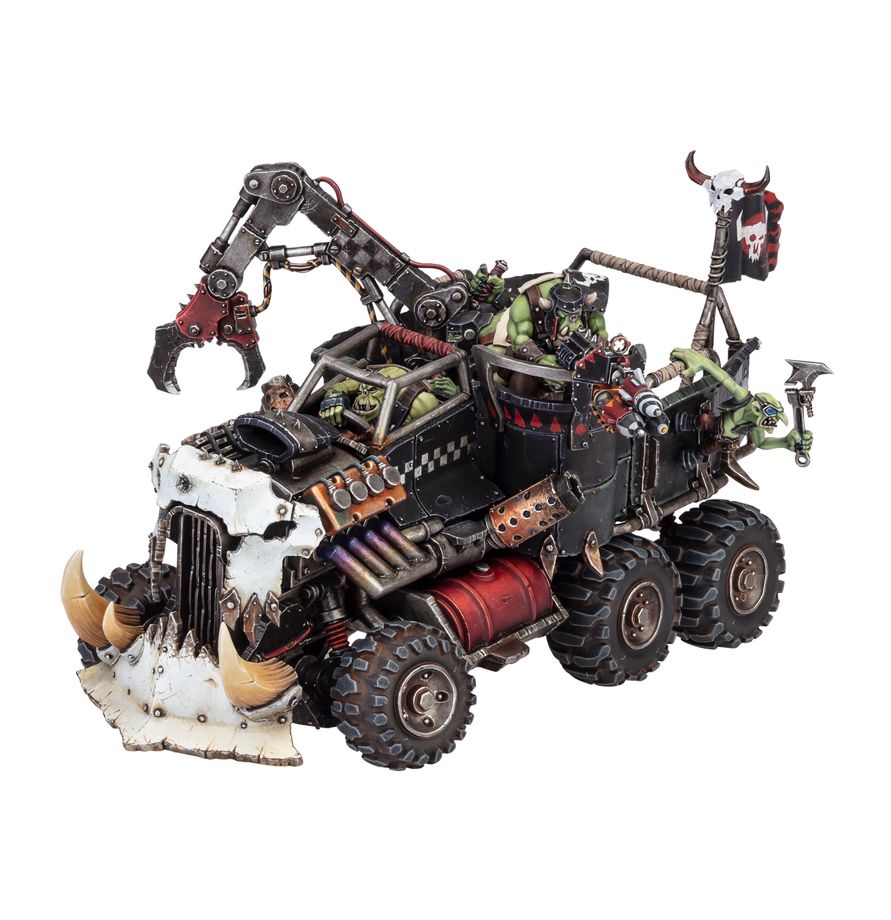 Kamión Ork Warhammer 40,000 - Miniatura montada con garra mekánika y ariete de pinchos
