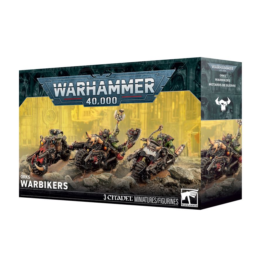 Caja Moteroz Orks Warhammer 40K kit 3 motocicletas de asalto 85 piezas plastico Games Workshop novedad 2026
