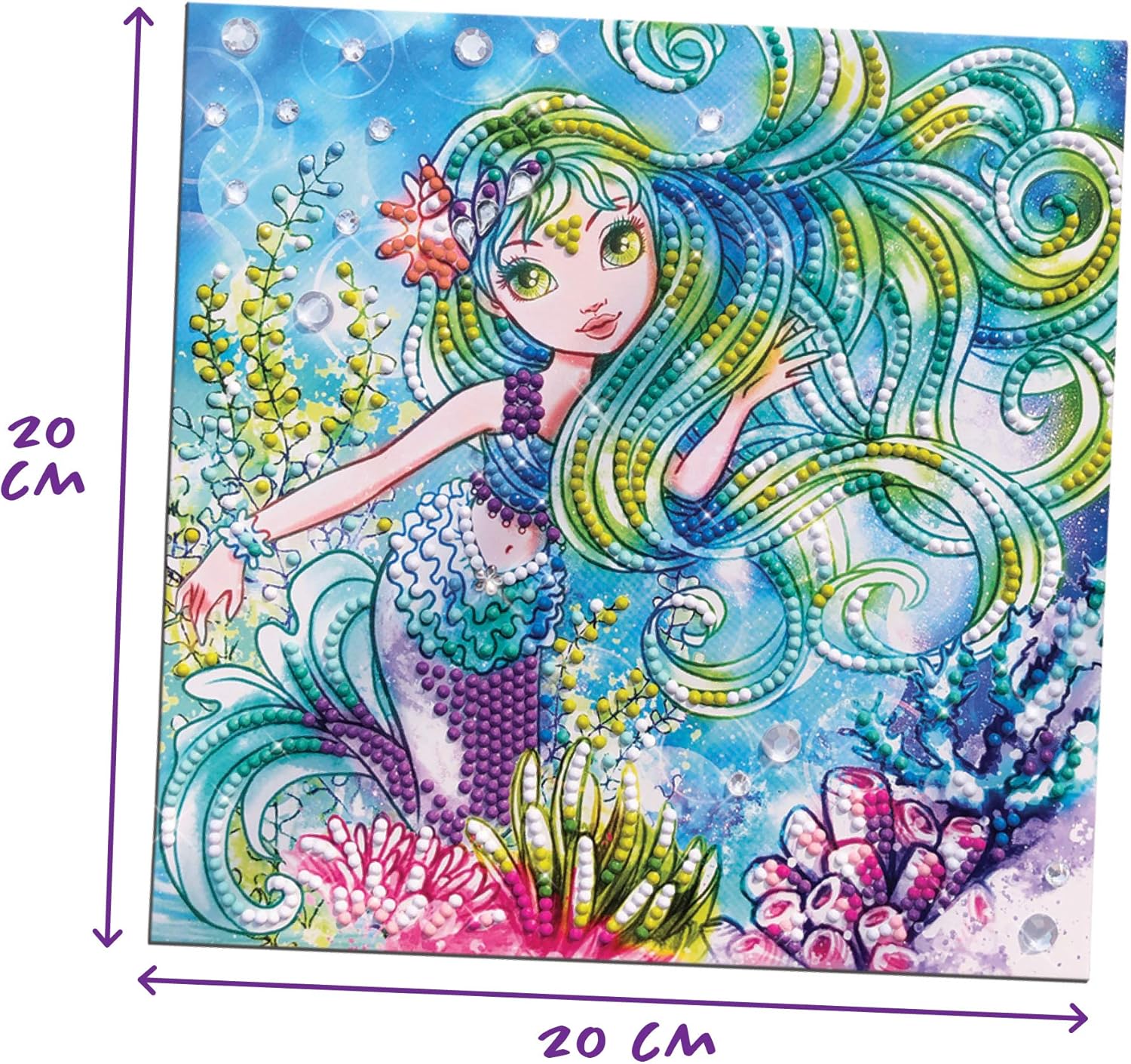 Detalle de las plantillas artísticas del kit diamond painting Marinia Nebulous Stars
