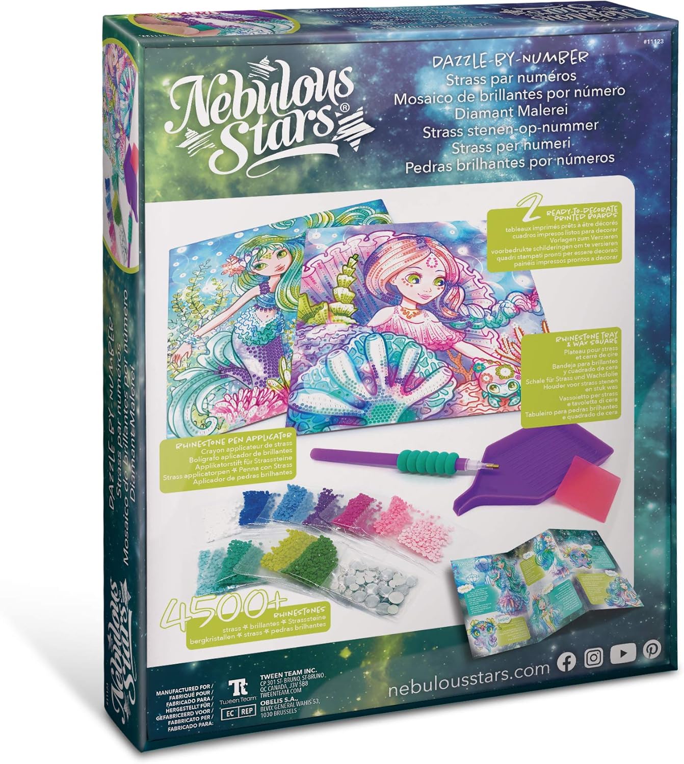 Niña disfrutando del kit de manualidades diamond painting Nebulous Stars Marinia
