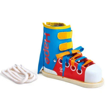Zapatilla educativa para aprender a atarse los cordones y practicar motricidad fina - Educar Jugando